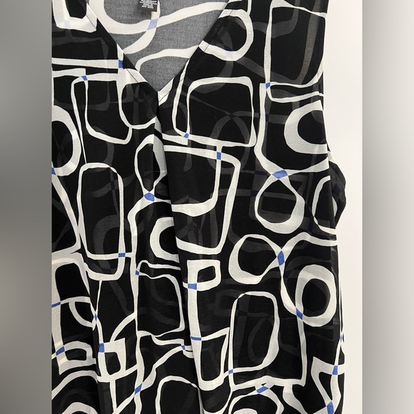 Alfani Black and Gray Patterned Blouse Sz XL - Picture 2 of 6